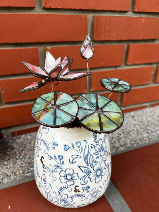 Water Lilies Flower 鑲嵌玻璃