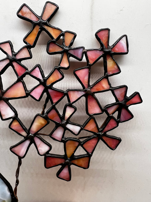 Hydrangea Flower 鑲嵌玻璃(桃紅)