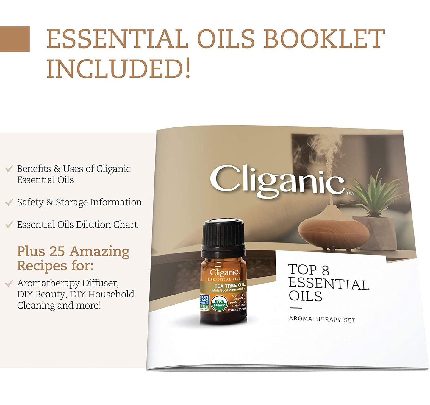 Cliganic 8件組合 100%有機純香氛精油