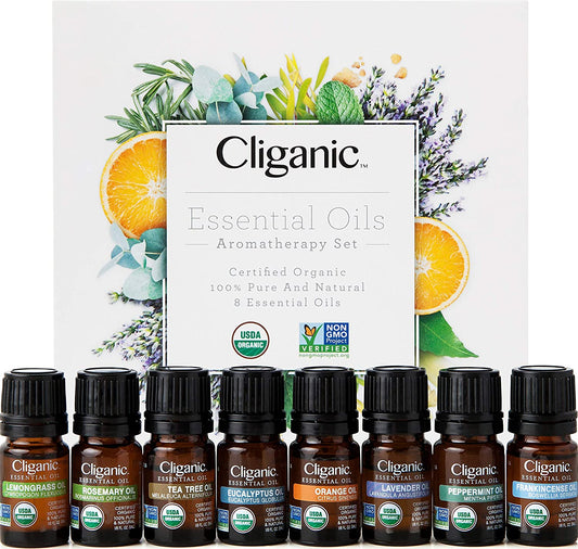 Cliganic 8件組合 100%有機純香氛精油
