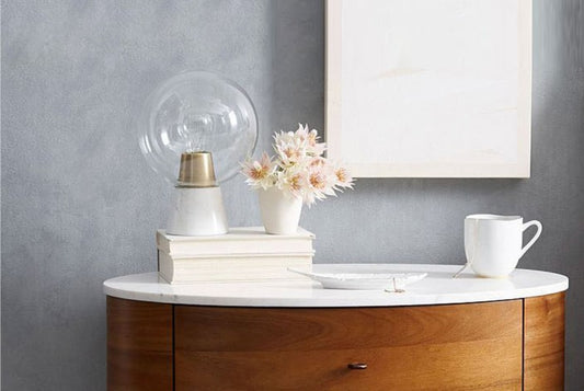 現代風透明玻璃圓球檯燈