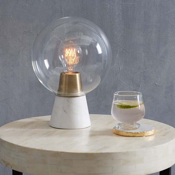 現代風透明玻璃圓球檯燈