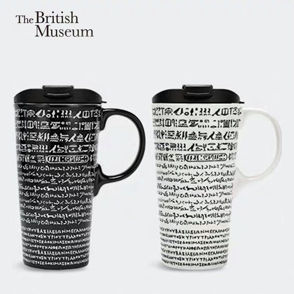 大英博物館紀念陶瓷隨行杯-埃及石碑紋